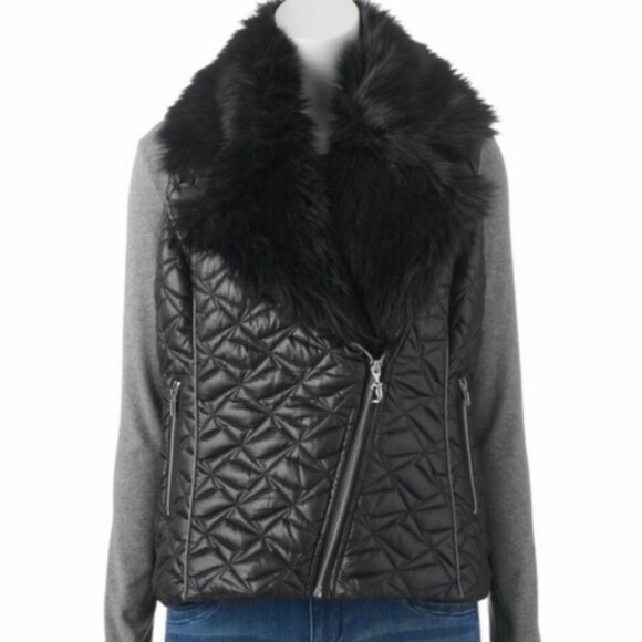 Juicy Couture Other - HOST PICK- JUICY COUTURE BLACK COLLARED QUILTED VEST/LOGO CHARM ON ZIPPER/SZ M